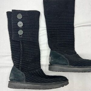 Ugg classic cardy knit boot size 10 black